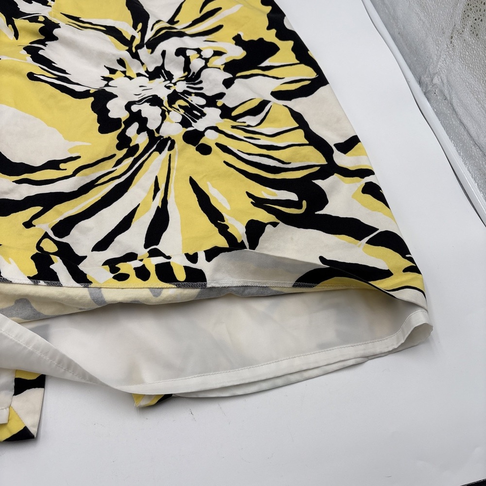 Express Design Studio Skirt Women's Size 12 Floral Design Yellow White Black Zip - Picture 3 of 16